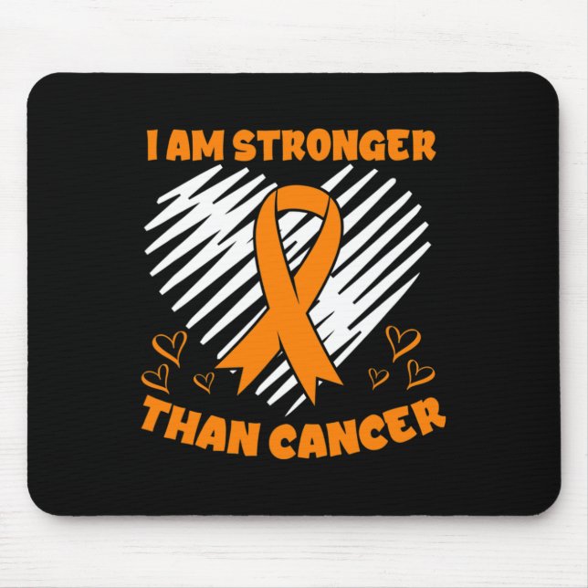 Stronger Than Cancer Leukaemia Awareness Heart  Mouse Mat (Front)