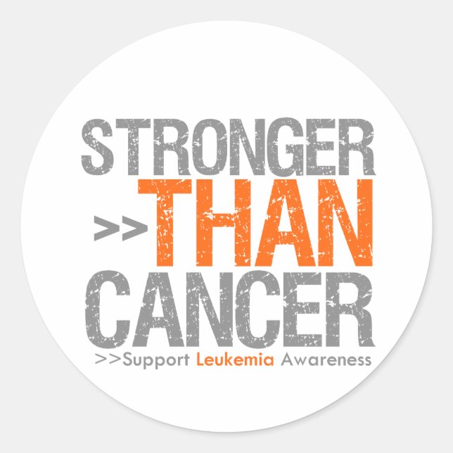 Stronger Than Cancer - Leukaemia Classic Round Sticker (Front)