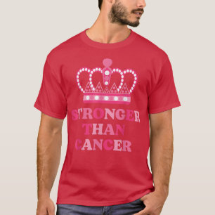 Stronger Than Cancer Queen Warrior Pink Ribbon Bre T-Shirt