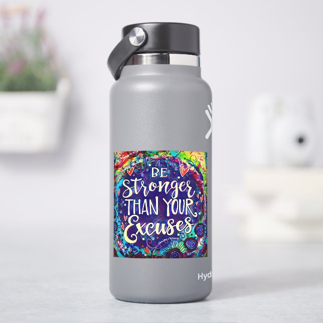 Stronger Than Excuses Fun Blue Inspirivity Sticker (HydroFlask)