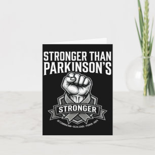 Stronger than parkinson's awareness raised fist card