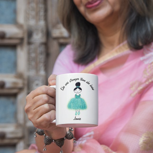 Stronger Than She Knew Ovarian Cancer Customisable Coffee Mug (Creator Uploaded)