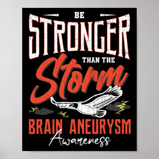 Stronger Than Storm Brain Aneurysm Awareness Graph Poster (Front)