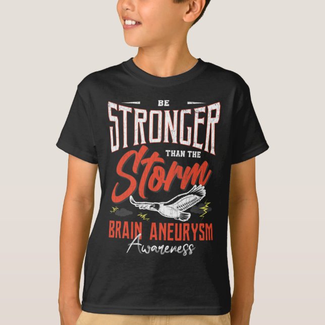 Stronger Than Storm Brain Aneurysm Awareness Graph T-Shirt (Front)