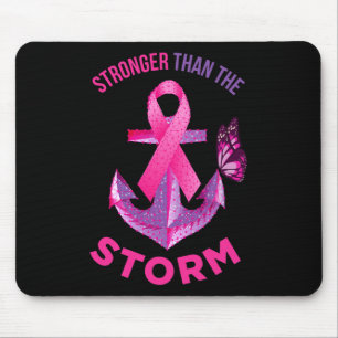 Stronger Than The Storm Fight Breast Cancer Ribbon Mouse Mat