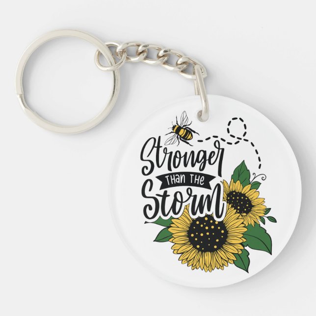 Stronger than the storm. key ring (Front)
