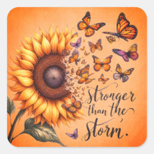 Stronger than the storm square sticker