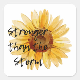stronger than the storm - sunflower sticker