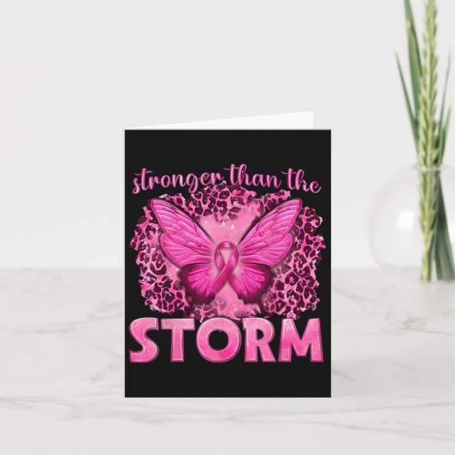 Stronger Than The Storm With Butterfly Breast Canc Card (Front)
