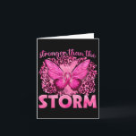 Stronger Than The Storm With Butterfly Breast Canc Card<br><div class="desc">Stronger Than The Storm With Butterfly Breast Cancer Warrior</div>
