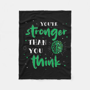 Stronger Than You Think Mental Health Autism Aware Fleece Blanket