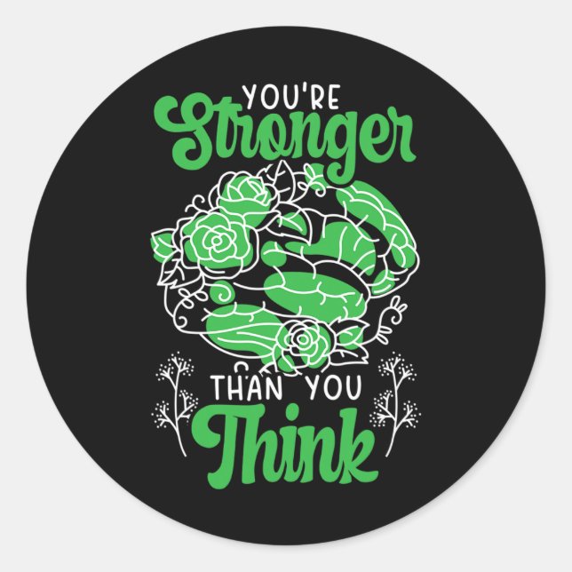 Stronger Than You Think Mental Health Awareness  Classic Round Sticker (Front)