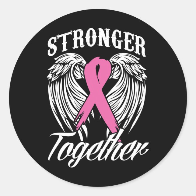 Stronger Together Breast Cancer Awareness Month Pi Classic Round Sticker (Front)