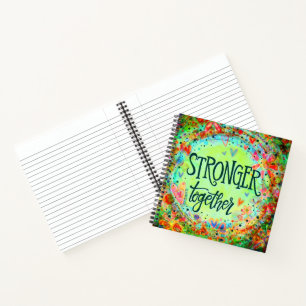 Stronger Together Floral Green Fun Inspirivity Notebook
