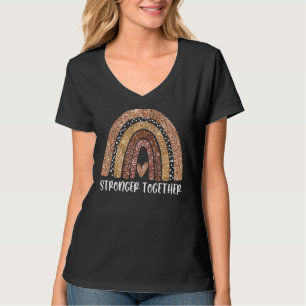 Stronger Together Glitter Rainbow Africa Woman Bla T-Shirt