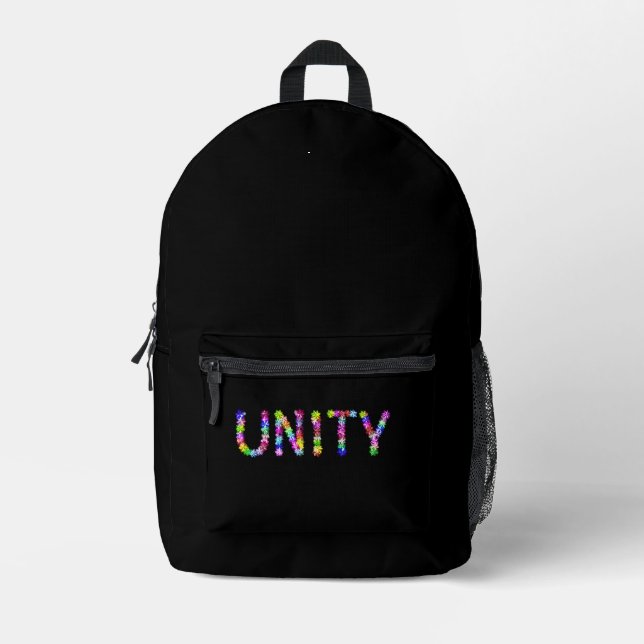 Stronger Together | Inspirational Peace: Achempong Printed Backpack (Front)