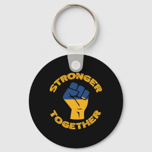 Stronger Together Ukraine Fist Ukrainian Flag Soli Key Ring