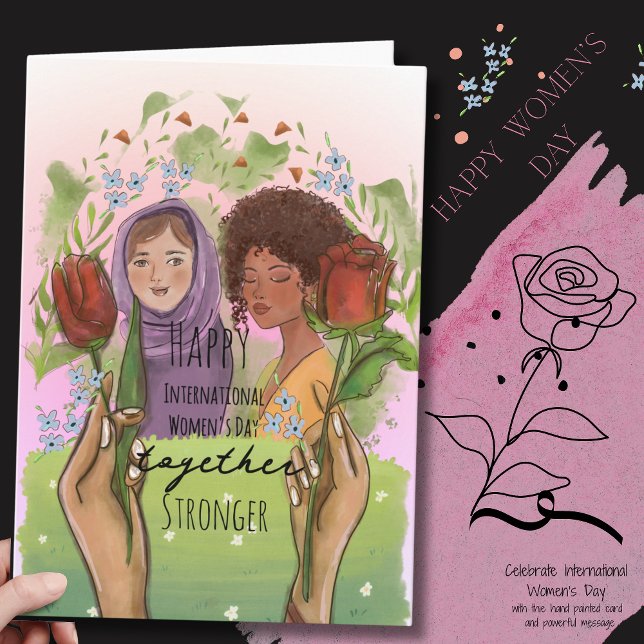 Stronger Together Women Day Portrait  Holiday Card (Stronger Together Women Day Portrait Holiday Card)
