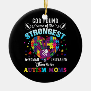 strongest autism mum ceramic tree decoration