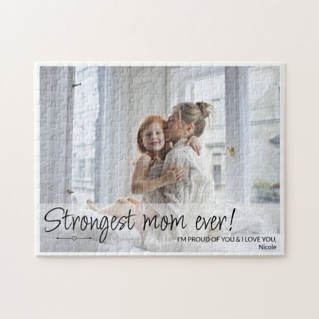 Strongest Mum One Custom Photo Collage Jigsaw Puzzle (Horizontal)
