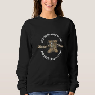 Strongest Women Female Veteran Dog Tag Sweatshirt