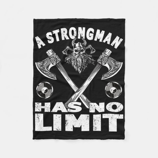 Strongman Has No Limit Weight Training Stuff Power Fleece Blanket (Front)