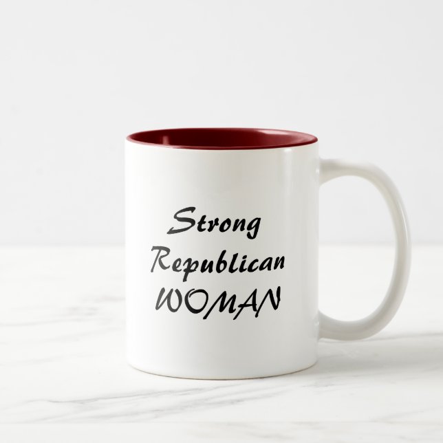 StrongRepublicanWOMAN Two-Tone Coffee Mug (Right)