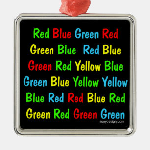 Stroop Test (Dark) Metal Tree Decoration