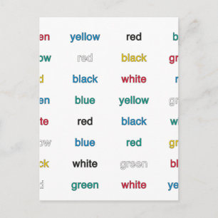 Stroop Test English Postcard