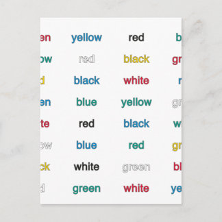 Stroop Test English Postcard