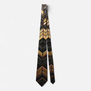 Stropdas black gold tie