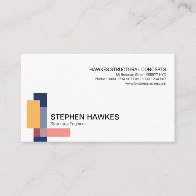 Structural Building Block Columns Engineering Business Card (Front)