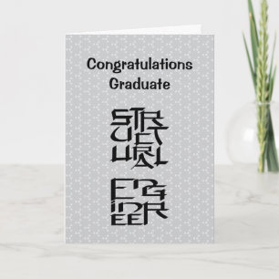 Structural Engineer Character Graduation Card