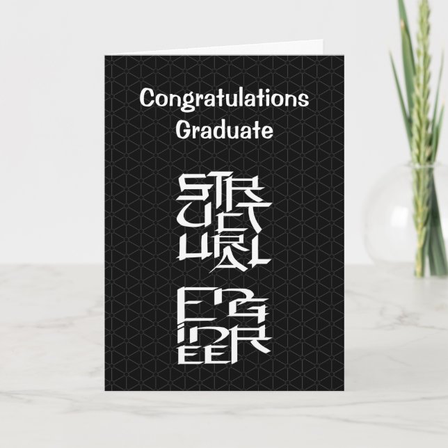 Structural Engineer Character Graduation Card (Front)
