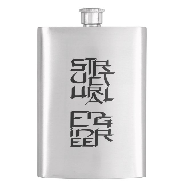 Structural Engineer Character Hip Flask (Front)