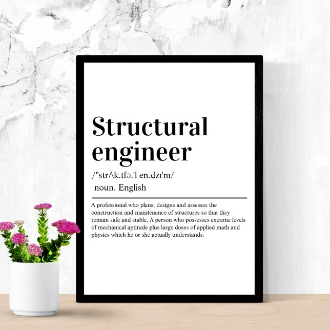 Structural Engineer Definition Funny Engineering Poster (Creator Uploaded)