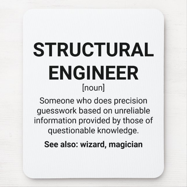Structural Engineer Definition Noun Mouse Mat (Front)