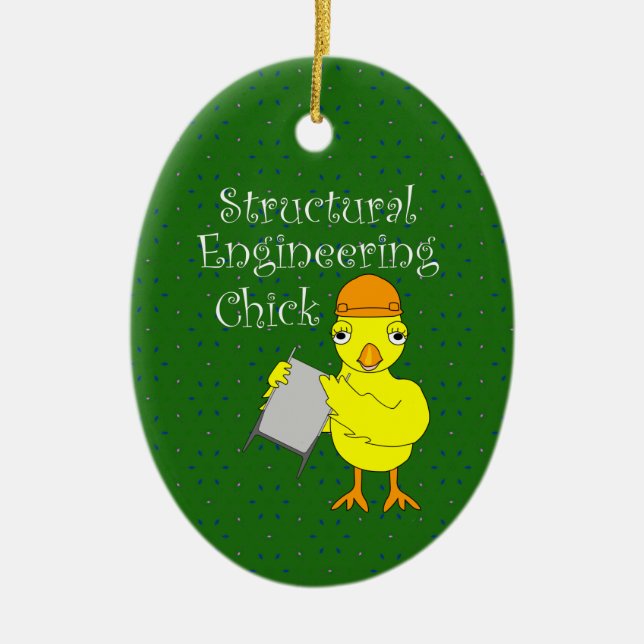 Structural Engineering Chick Ceramic Tree Decoration (Front)