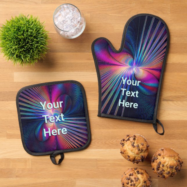 Structural Iridescence Oven Mitt & Pot Holder Set (Top Down)