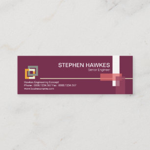 Structural Purple Building Block Pillars Engineer Mini Business Card