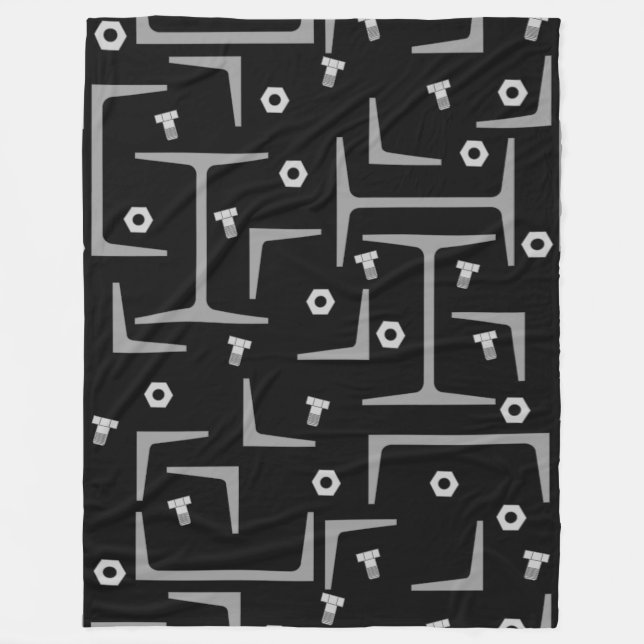 Structural Steel Pattern Fleece Blanket (Front)
