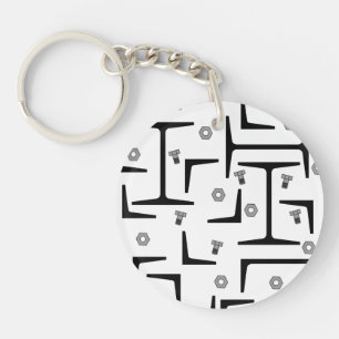 Structural Steel Pattern Key Ring