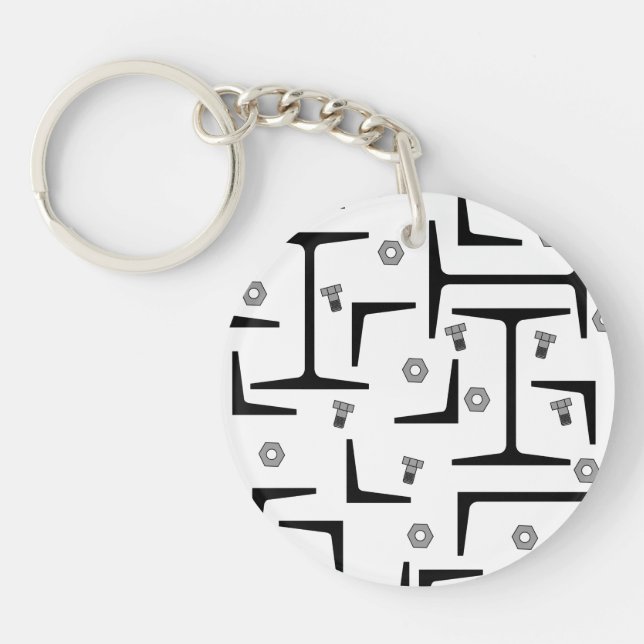 Structural Steel Pattern Key Ring (Front)