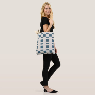 Structure F | Teal Blue & Linen Tote Bag