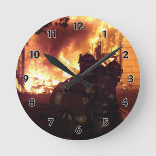 Structure Fire Round Clock
