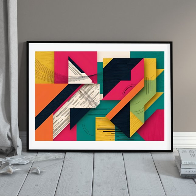 Structured Chaos: Colour Block Abstract Poster (Creator Uploaded)