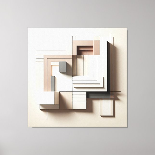 Structured Geometric Blocks Canvas Print (Front)