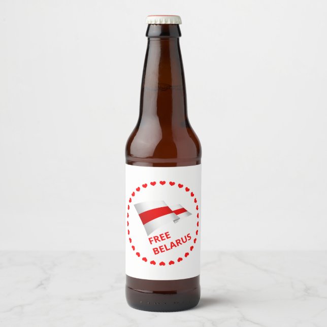 Struggle for freedom in Belarus. Beer Bottle Label (Front)