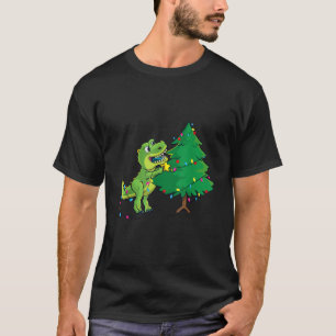 Struggle Is Real Dinosaur T Rex Christmas Tree Sta T-Shirt