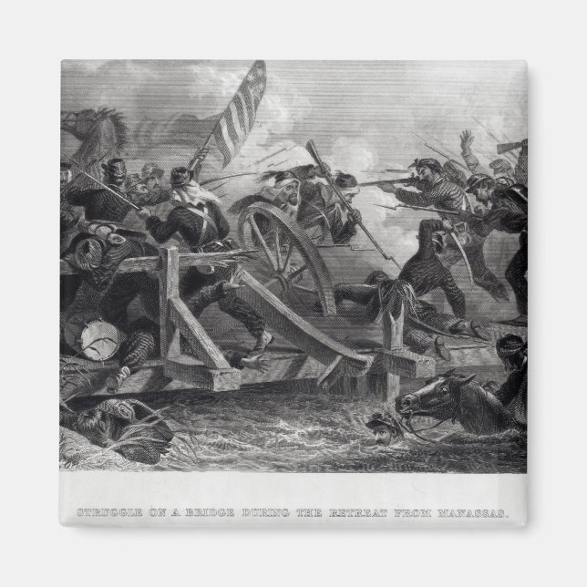 Struggle on a Bridge During the Retreat Magnet (Front)